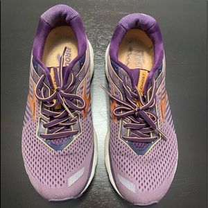 Purple Brooks Ghost running shoes
